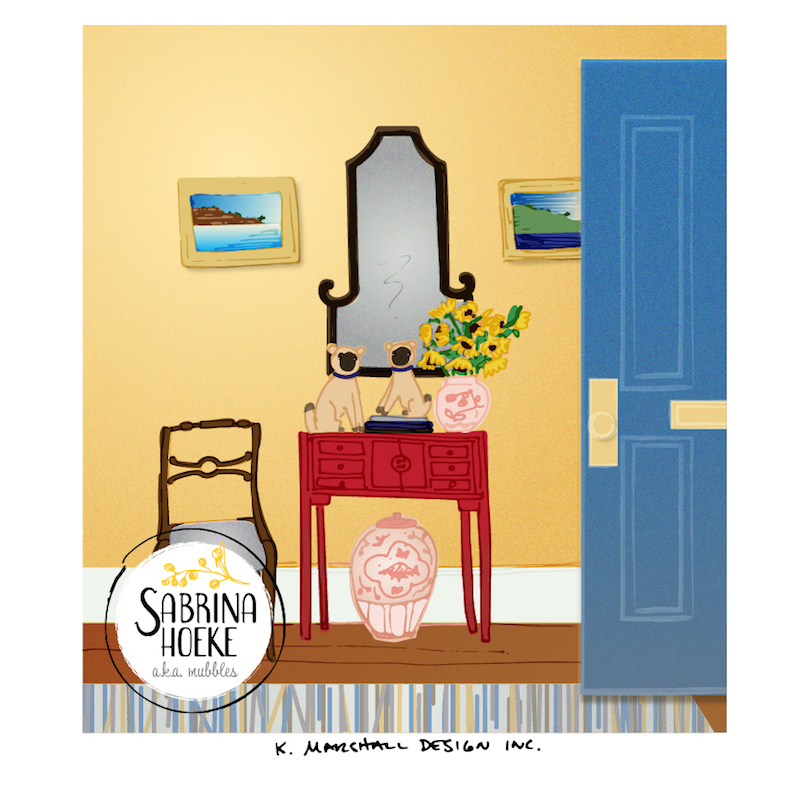 Front Entry Room Interior Illustration