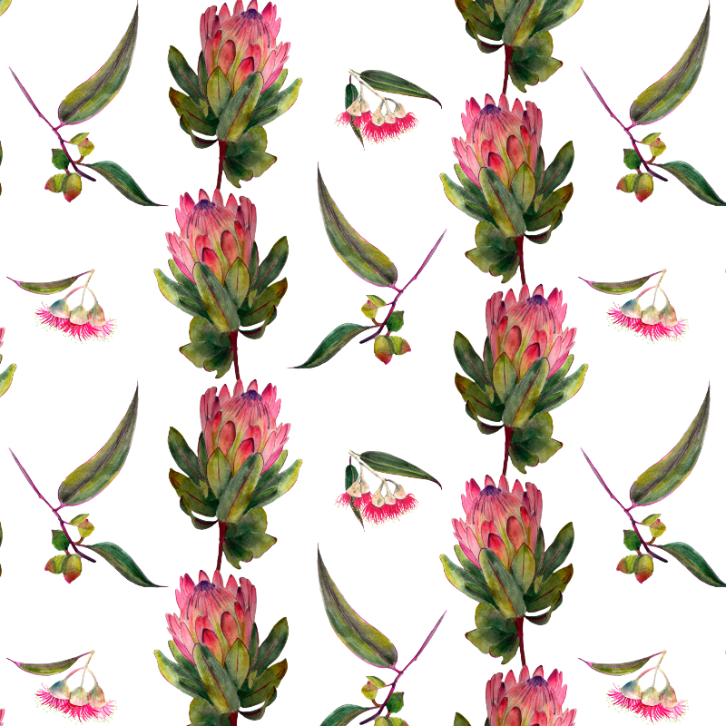 Traditional Protea floral pattern