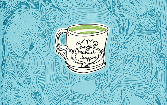 Make It Happen coffee cup illustration